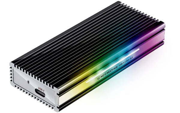 LC-Power Boîtier Externe LC-M2-C-MULTI-RGB M2 – Disques Durs Externes en promotion 1