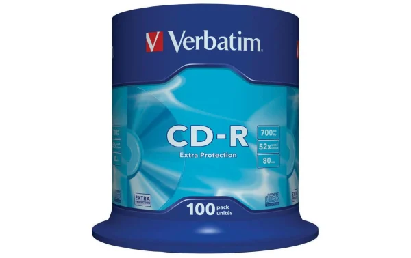 guranteed de qualité VERBATIM CD-R 0.7 GB, Tour (100 Pièce/s) – Disques 1