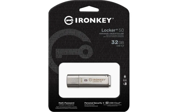 achat pas cher Kingston Clé USB IronKey Locker+ 50 32 GB – Sticks USB 4