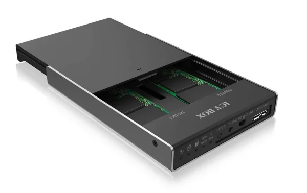 Top ventes RAIDSONIC ICY BOX Station D’accueil Et De Clonage IB-2812CL-U3 Pour M.2 SATA SSD M.2 – Accessoires Supports De Mémoire 3