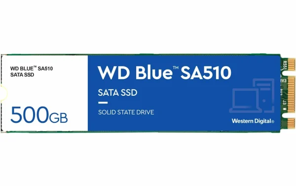 meilleur cadeau Western Digital SSD WD Blue SA510 M.2 2280 SATA 500 GB – SSD (Solid State Disks) 1