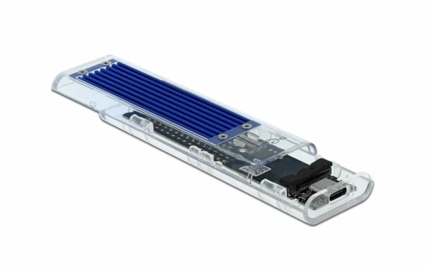 Vente DeLock Boîtier Externe USB3.1 Typ-C – NVME SSD M.2, Transparent – Disques Durs Externes 1