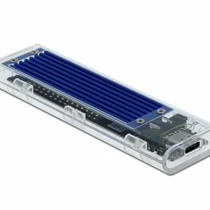 Vente DeLock Boîtier Externe USB3.1 Typ-C – NVME SSD M.2, Transparent – Disques Durs Externes 9
