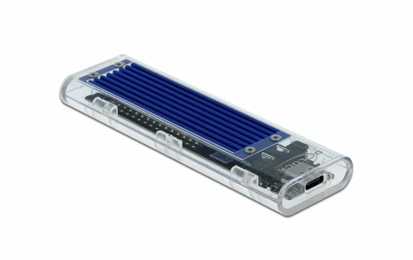 Vente DeLock Boîtier Externe USB3.1 Typ-C – NVME SSD M.2, Transparent – Disques Durs Externes 4