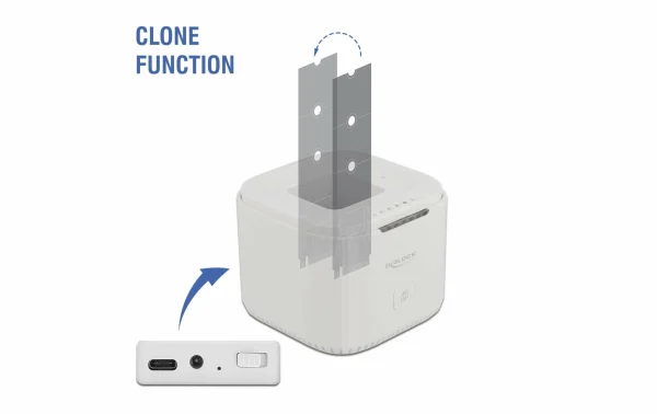 REMISE DeLock Station D’accueil M.2 NVME SSD Avec Fonction De Clonage – Accessoires Supports De Mémoire 4