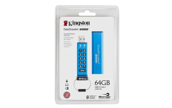 Kingston Clé USB DataTraveler 2000 Keypad USB 3.0 64 GB – Sticks USB jusqu'à 4