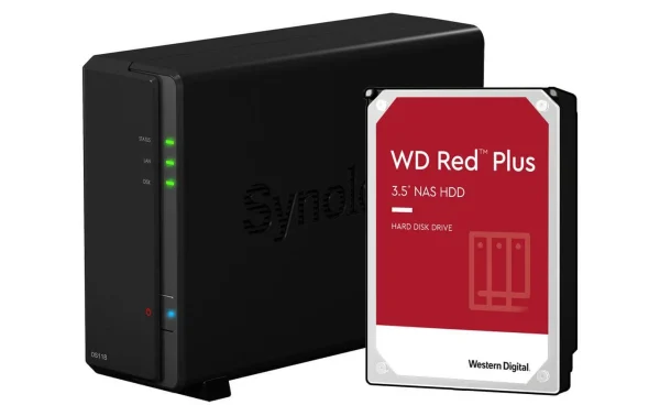 Nouvelle tendance Synology NAS DiskStation DS118 1-bay WD Red Plus 2 TB – NAS 1