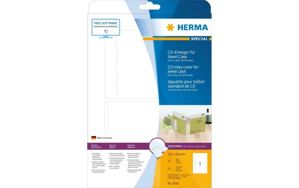 Herma Jaquette CD 5036 Blanc25 Labels – Conservation a Prix Discount 3
