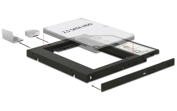 en ligne DeLock Accessoires Supports De Mémoire Adaptateur Pour Fente D’introduction De DVD Pour 2.5 1