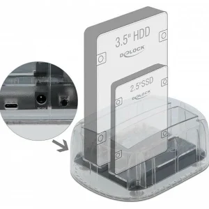 magasin en ligne france DeLock Station D’accueil 64090 2x SATA HDD/SSD – Accessoires Supports De Mémoire 7