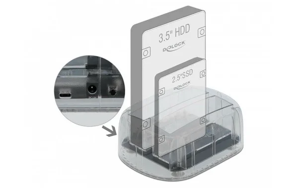 magasin en ligne france DeLock Station D’accueil 64090 2x SATA HDD/SSD – Accessoires Supports De Mémoire 3