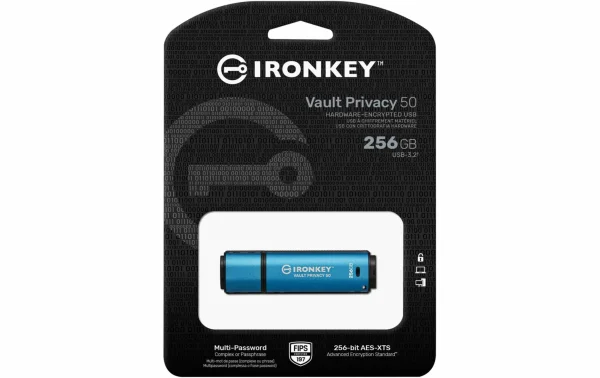 marques de renommée Kingston Clé USB IronKey Vault Privacy 50 256 GB – Sticks USB 4