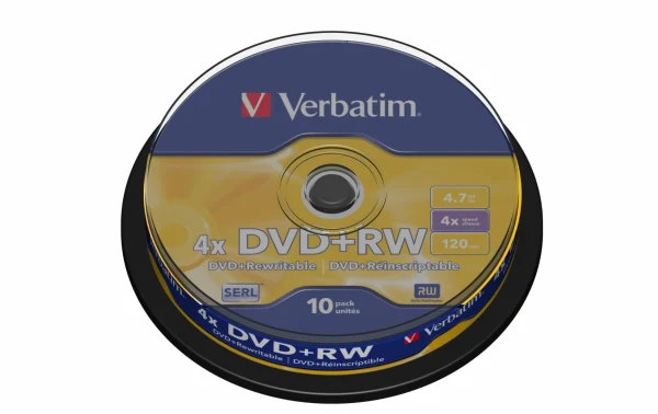 boutique paris VERBATIM DVD+RW 4.7 GB, Tour (10 Pièce/s) – Disques 1
