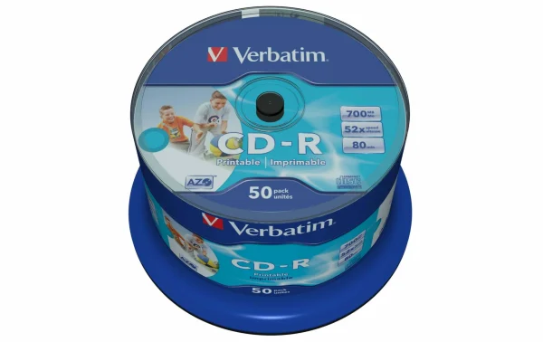 Distributeur Officiel VERBATIM CD-R 0.7 GB, Tour (50 Pièce/s) – Disques 1