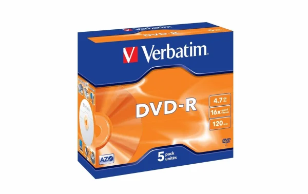 VERBATIM DVD-R 4.7 GB, Boîte à Bijoux (5 Pièce/s) – Disques à prix promos 1