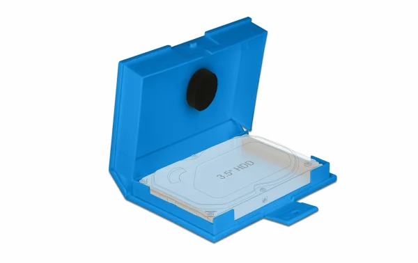 marque moins cher DeLock Boîtier De Protection Pour HDD 3.5″ Bleu – Accessoires Supports De Mémoire 4