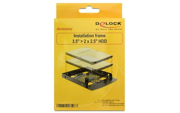 Meilleur Service DeLock Accessoires Supports De Mémoire Cadre De Montage 2x 2.5 3