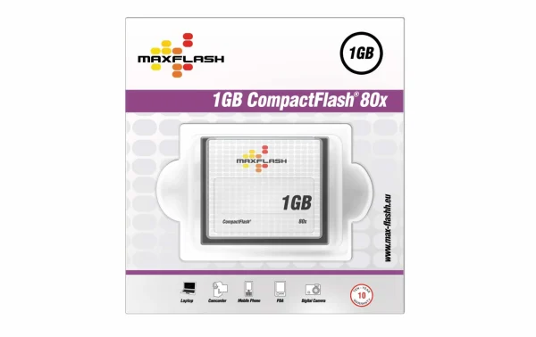 MaxFlash Carte CF 80x 1 GB – Cartes Mémoire boutique pas cher 1