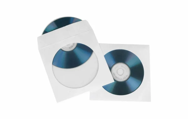 Büroline Housse CD / DVD Blanc, 100 Pièces – Conservation REMISE allant 3