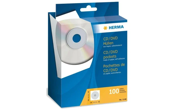 Herma Housse Pochettes De CD / DVD En Papier, 100 Pièces – Conservation mode pas cher 3
